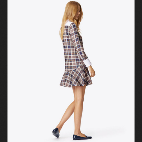 New Cora Milano Tartan Plaid Silk Shirtdress - Picture 4 of 12